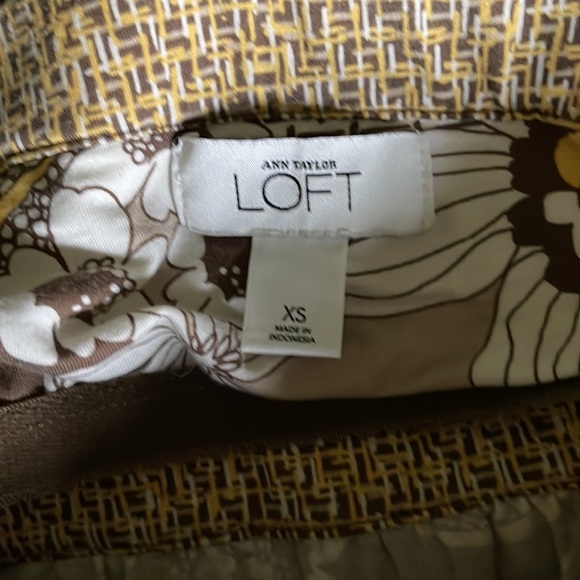 LOFT Brown Tan Yellow Strapless Floral Mini Dress Size XS - Picture 5 of 6